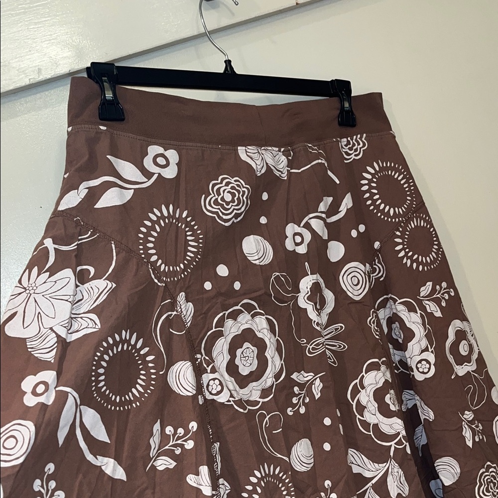 fresh produce Brown Floral A-Line Skirt size large - Picture 6 of 7
